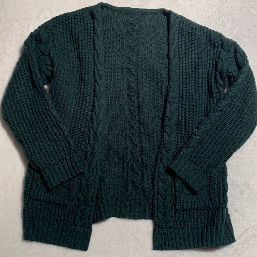 thick, long sleeved sweater